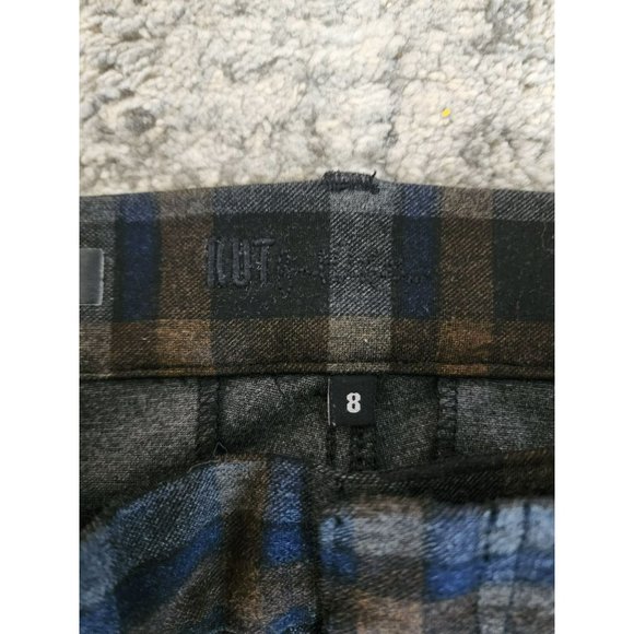 KUT From the Kloth Women's Blue Plaid Diana Skinny Ponte Pants Size 8 - Picture 5 of 10